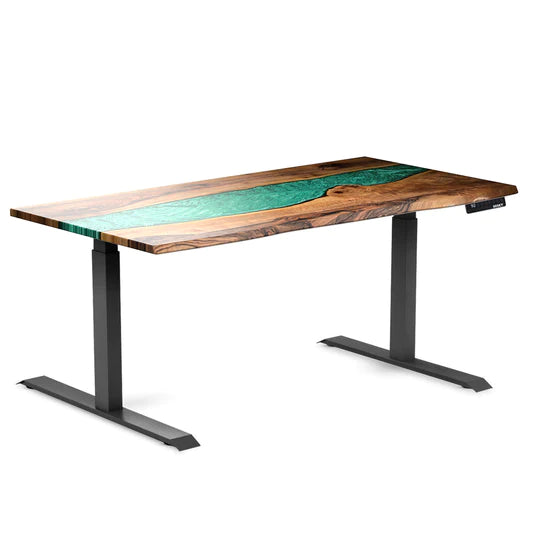 Dual Resin Hardwood Sit Stand Desk