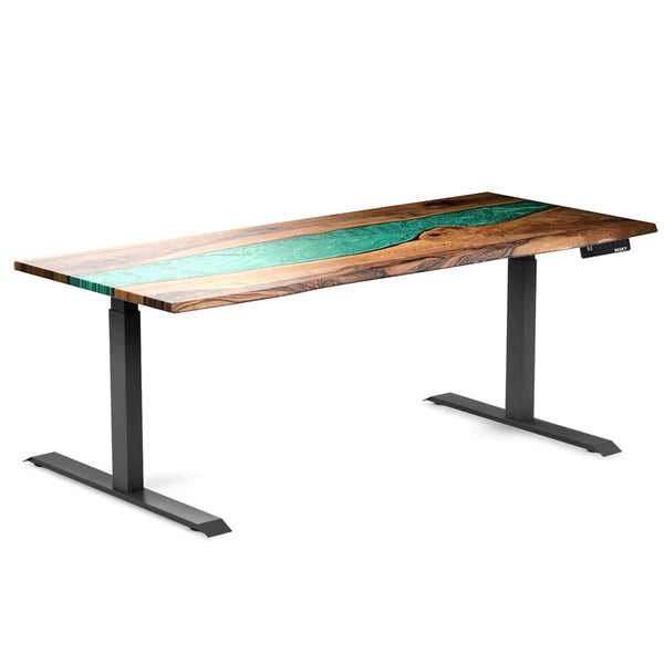 Dual Resin Hardwood Sit Stand Desk