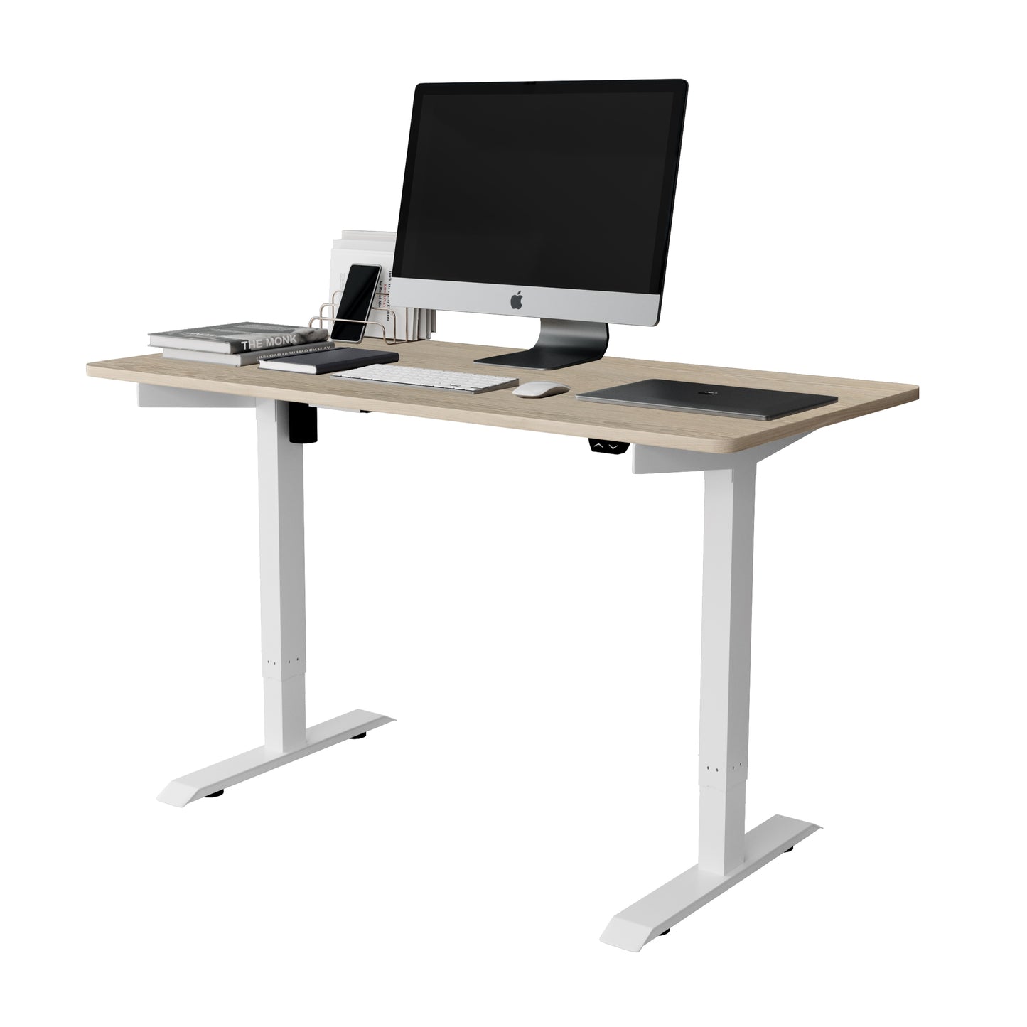 RTA-3940SU-OAK Techni Mobili Adjustable Sit to Stand Desk, Oak