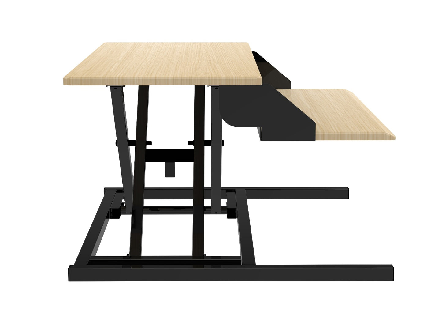 Two-Tier Pneumatic Standing Desk Converter - White Oak